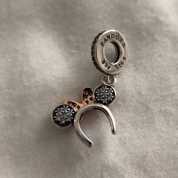 Pandora Disney Minnie Mouse Pavé Headband Dangle Pendant Charm - Picture 4 of 7